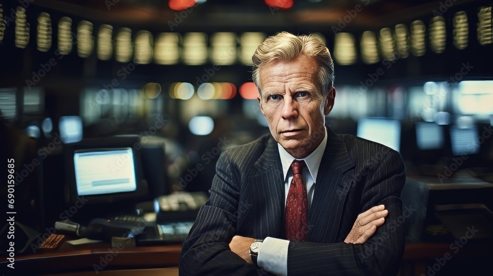 Fototapeta premium Confident Mature Stock Trader 