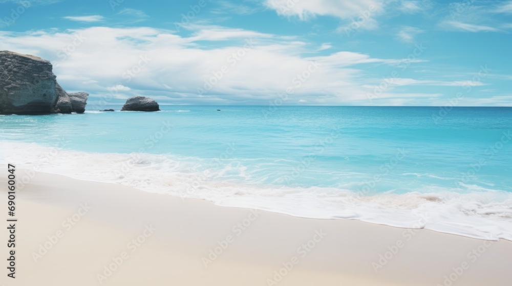 Tranquil Beach with White Sand and Turquoise Water