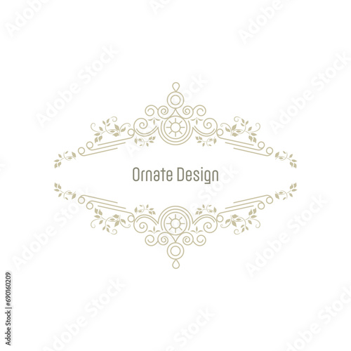 Elegant element for design template, place for text. Floral border.