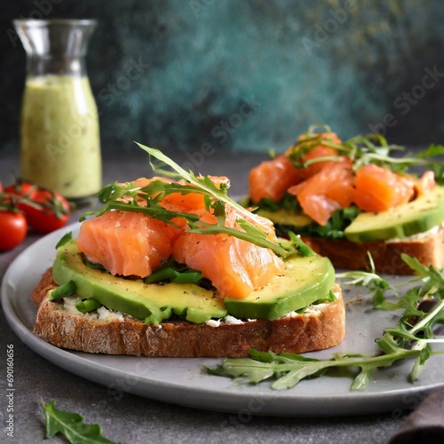 toast with avocado, salmon and poached egg