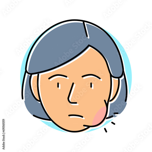 swelling face disease symptom color icon vector. swelling face disease symptom sign. isolated symbol illustration