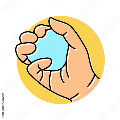difficulty gripping objects disease symptom color icon vector. difficulty gripping objects disease symptom sign. isolated symbol illustration