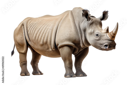 Rhino Isolated on Transparent Background. Ai