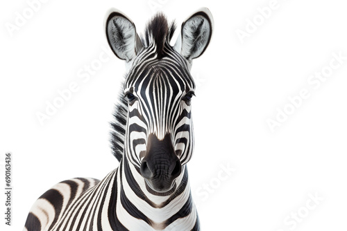 Zebra Isolated on Transparent Background. Ai