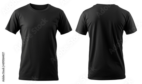 Crisp Canvas Frontal Elegance of the Isolated Black T-Shirt on a transparent background Generated AI
