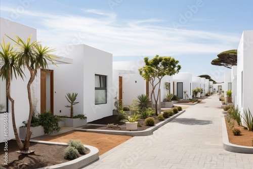 Modern White Townhouses. Striking Modular Architecture for Elegant Minimalist Residential Living