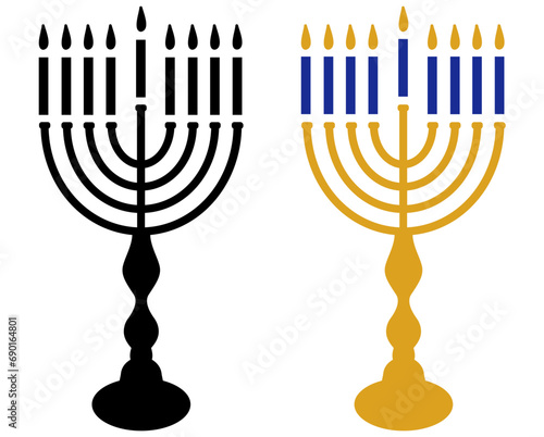 Hanukkah Menorah with Candles