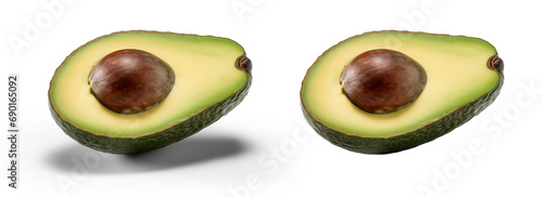 Avocado, on a transparent background, digital photography Generated by AI