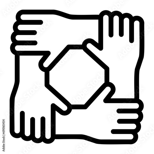 collaboration line icon
