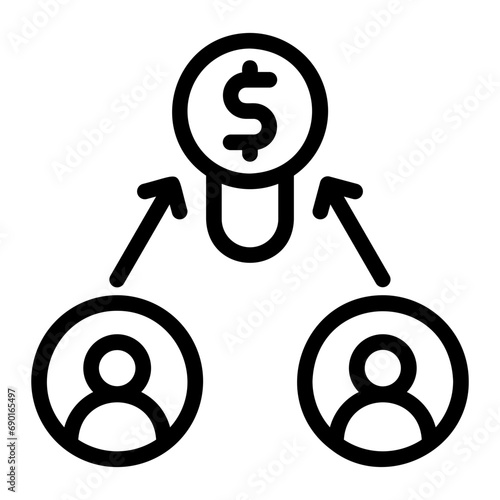 cooperate line icon