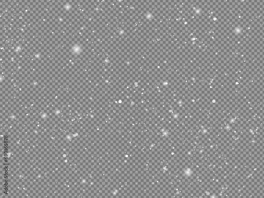 Realistic falling snowflakes, snow. Isolated on a transparent background. Vector Realistic falling snowflakes, snow. Isolated on a transparent background. Vector