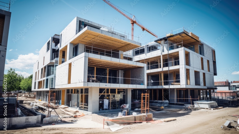 Modern Home Construction Site, Urban Development Modern Home Construction Site, Urban Development