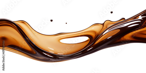 brown drink liquid wave splashes isolated on transparent background photo