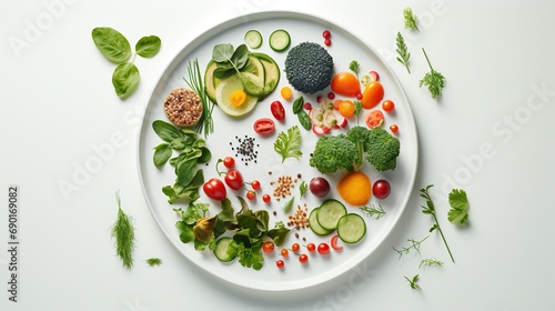 Healthy Food on A Plate. Diet, Dieting, Healthy Life Concept 