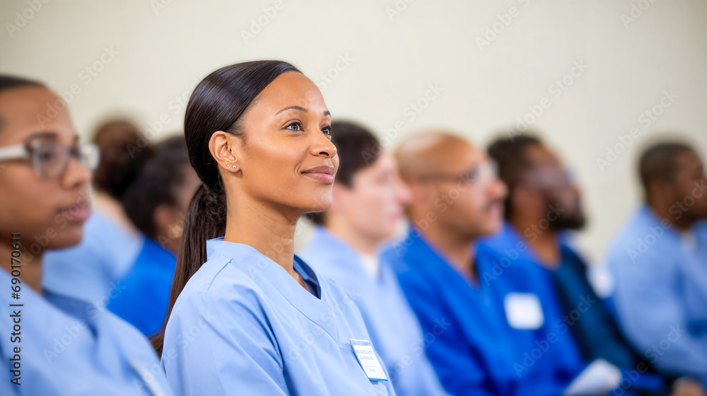 Medical Staff Attentively Participating in Healthcare Seminar Medical Staff Attentively Participating in Healthcare Seminar