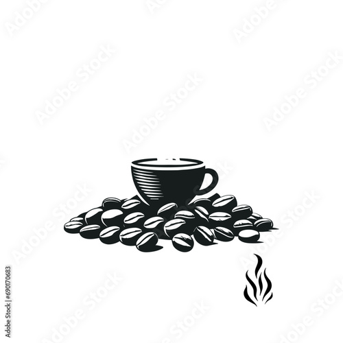 coffee cup,coffee bean vector