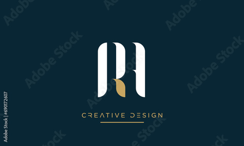 Alphabet letters RA or AR logo monogram