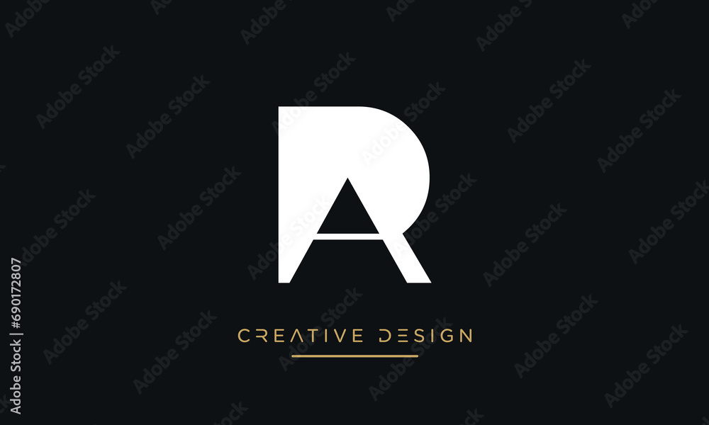 Alphabet letters RA or AR logo monogram