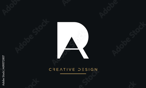 Alphabet letters RA or AR logo monogram