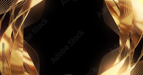 Abstract curve gold luxury frame background photo