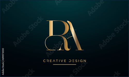 Alphabet letters RA or AR logo monogram