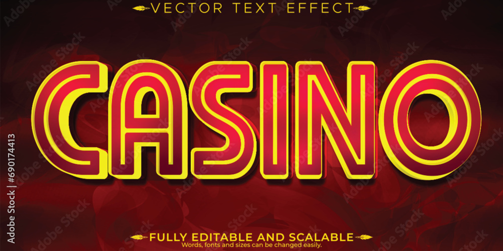 Casino text effect, editable slot and vegas text style