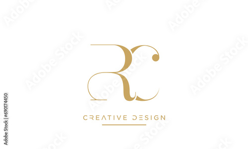 Alphabet letters RC or CR logo monogram