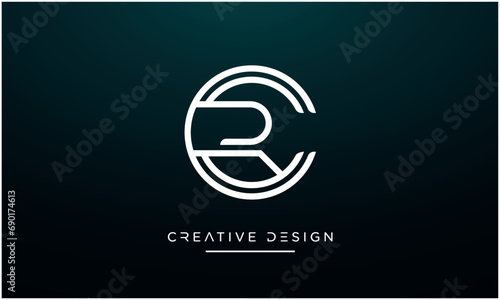 Alphabet letters RC or CR logo monogram
