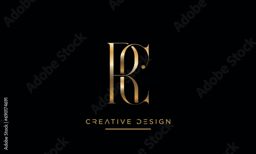 Alphabet letters RC or CR logo monogram