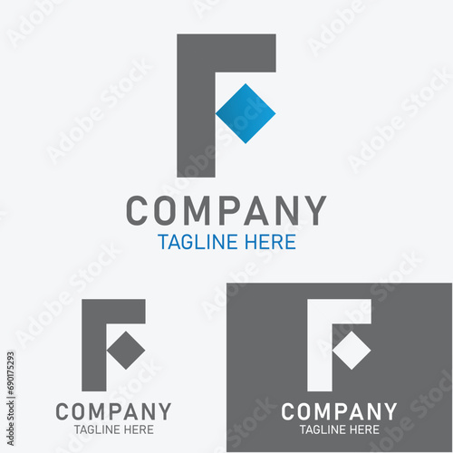 vector alphabetical letter f logo