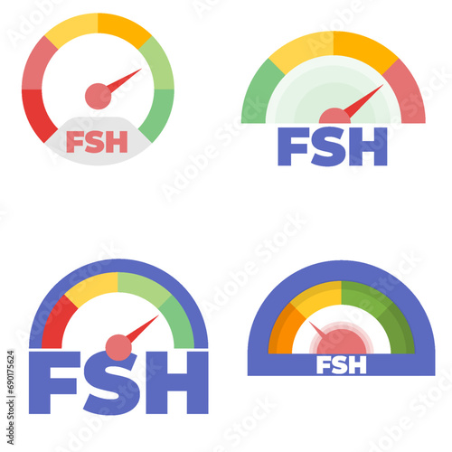 Follicle stimulating hormone meter.  Set Vector element for design.
