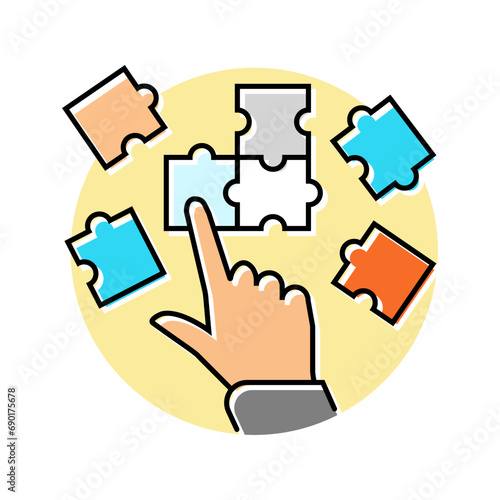 cognitive exercises occupational therapist color icon vector. cognitive exercises occupational therapist sign. isolated symbol illustration