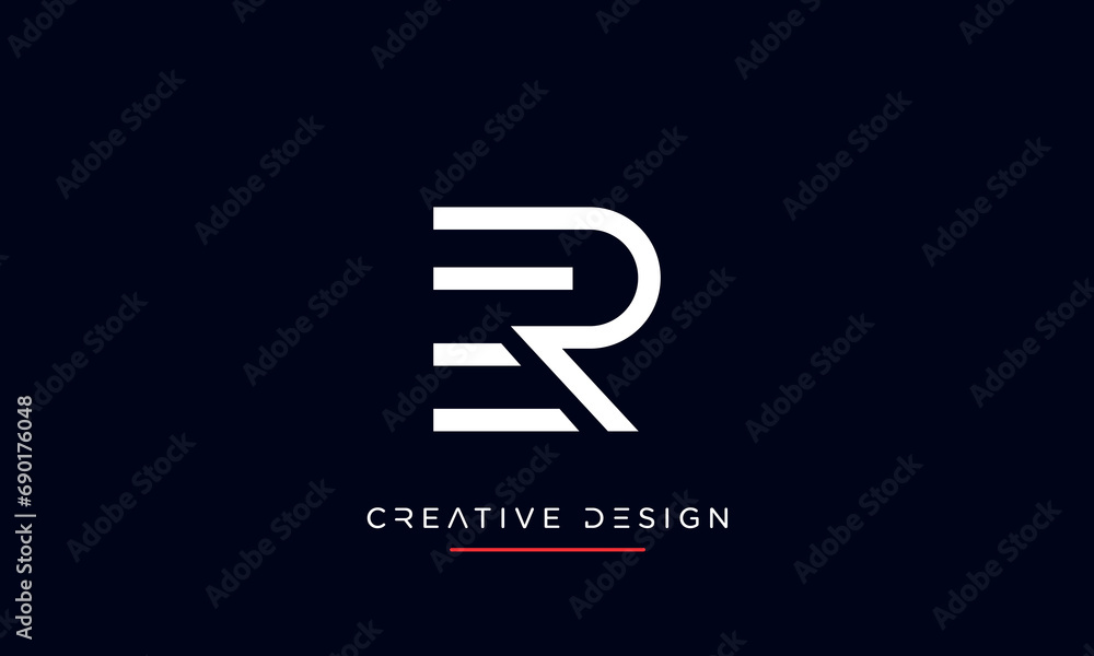Alphabet letters icon logo RE or ER Alphabet letters icon logo RE or ER