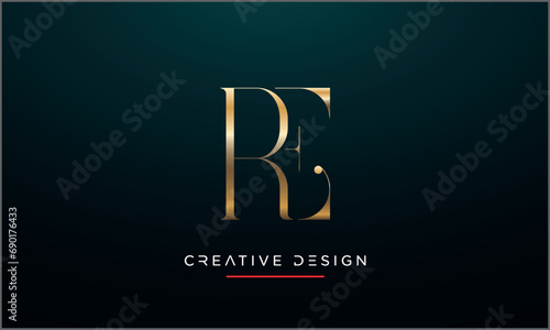 Alphabet letters icon logo RE or ER