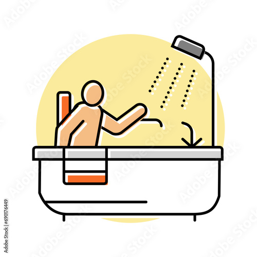 daily living skills occupational therapist color icon vector. daily living skills occupational therapist sign. isolated symbol illustration