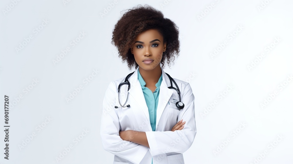 Black Woman Doctor Isolated on the White Background. Copy Space, DEI, DEIB Concept
Black Woman Doctor Isolated on the White Background. Copy Space, DEI, DEIB Concept
