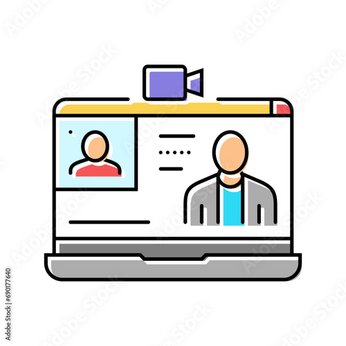 webinar session online learning platform color icon vector. webinar session online learning platform sign. isolated symbol illustration