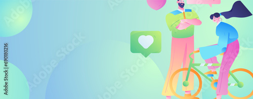 Happy Valentine's Day flat character vector concept business hand drawn illustration
