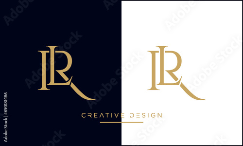 Alphabet letters RL or LR logo monogram