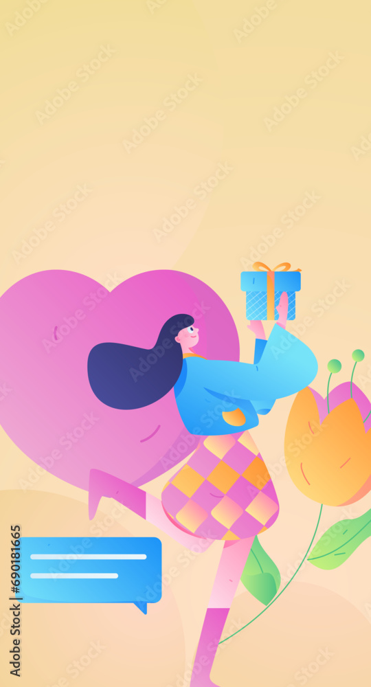 Happy Valentine's Day flat character vector concept business hand drawn illustration
Happy Valentine's Day flat character vector concept business hand drawn illustration