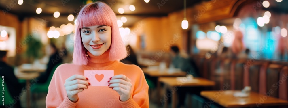 person with love letter in heart shape. person with love letter in heart shape.