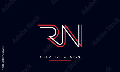 Alphabet letters RN or NR logo monogram