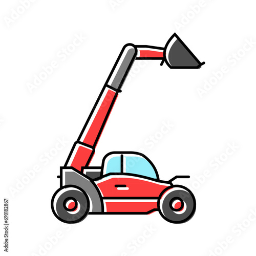 telescopic handler construction vehicle color icon vector. telescopic handler construction vehicle sign. isolated symbol illustration