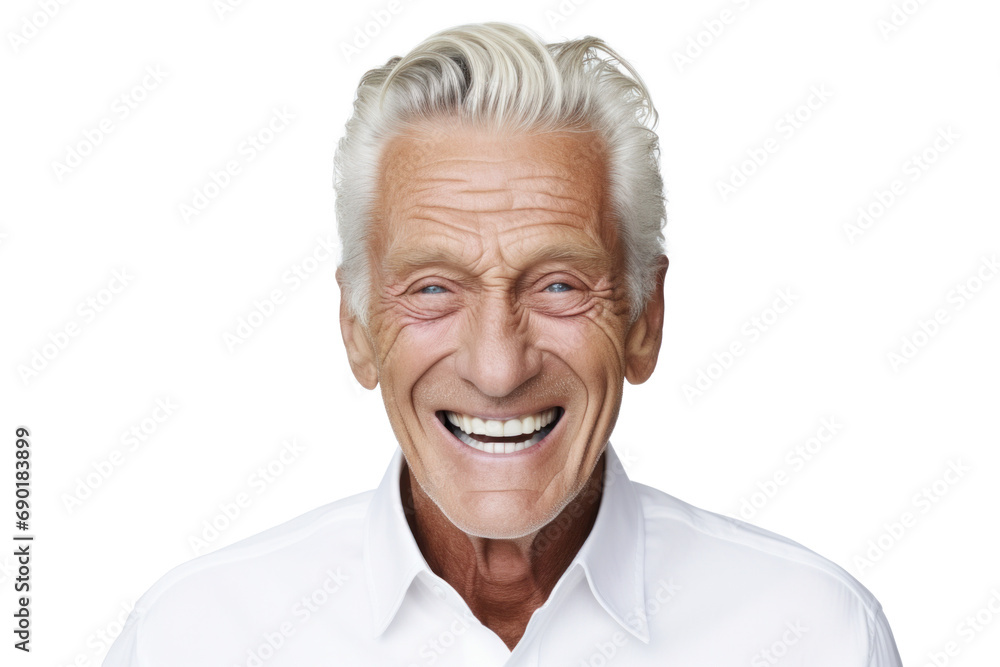 Joyful Senior Man White Background Fashion Portrait Joyful Senior Man White Background Fashion Portrait
