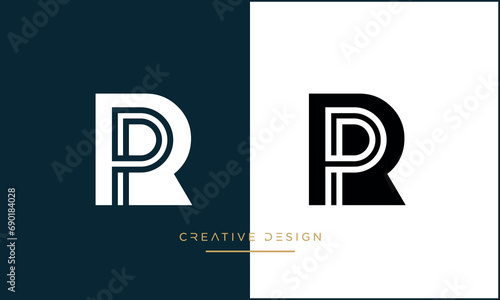 Alphabet letters icon logo RP or PR 