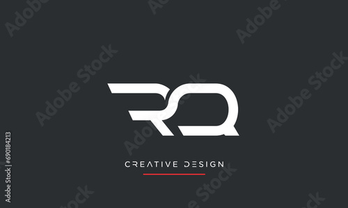 Alphabet letters RQ or QR logo monogram photo