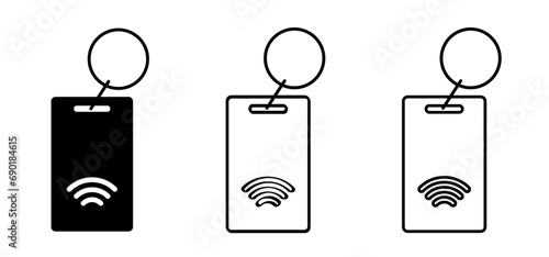 Contactless, digital door car handle key. Wireless, NFC key fob, RFID tag key. Security door knob or doorknob transmitter. Login, remote control key for automatic, electronic unlock or lock