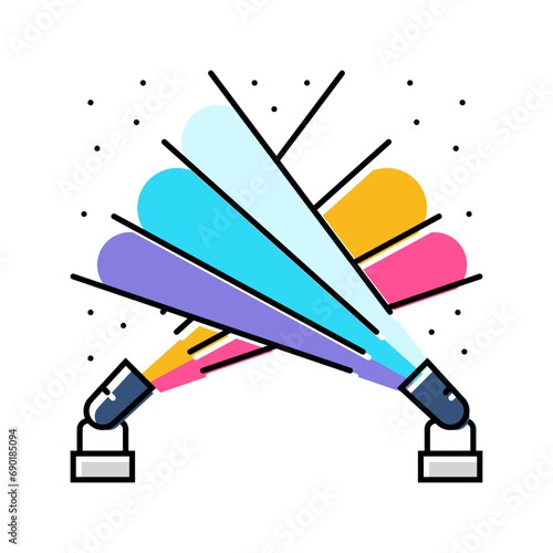 strobe lights disco party color icon vector. strobe lights disco party sign. isolated symbol illustration