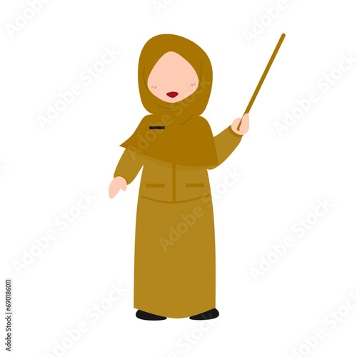 Muslim teacher illustration