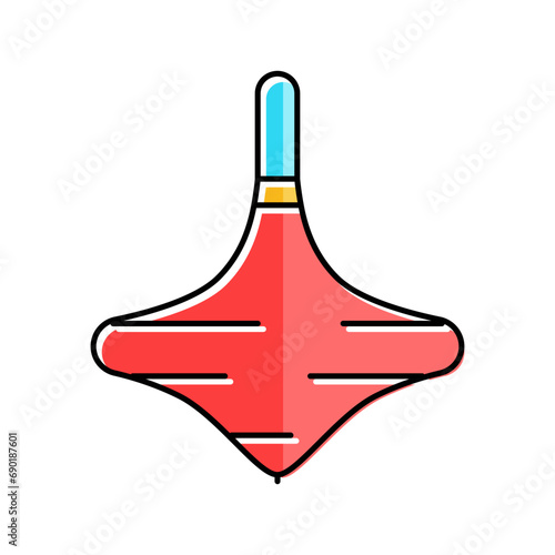 spinning top fidget toy color icon vector. spinning top fidget toy sign. isolated symbol illustration